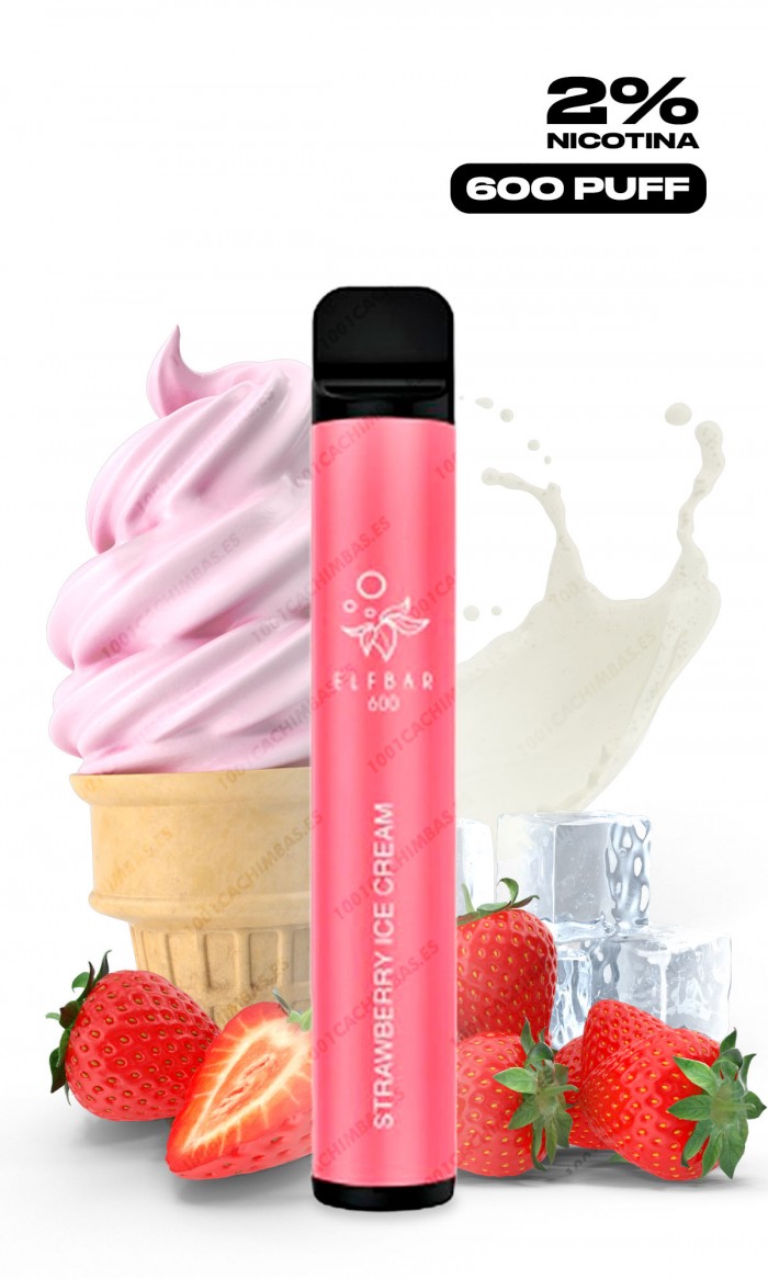 POD Descartável Elfbar 600C - Strawberry Icecream