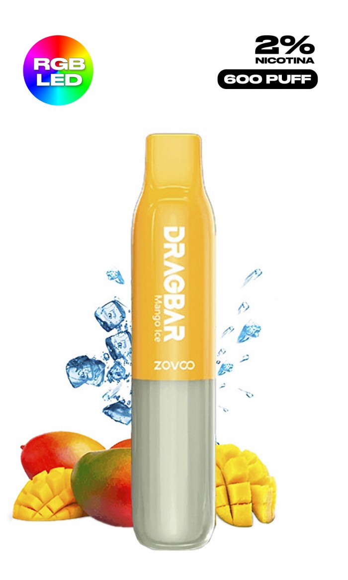 POD Descartável Dragbar 600C LED - Mango Ice